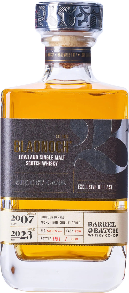 Buy Bladnoch 16 Year Old Cask Strength Single Cask Ex-Bourbon Single Malt Whisky 700ml Online at Barrel and Batch