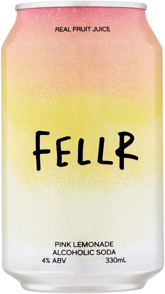 Fellr Alcoholic Soda Pink Lemonade 4% 24 Pack Cans 330ml | Barrel & Batch